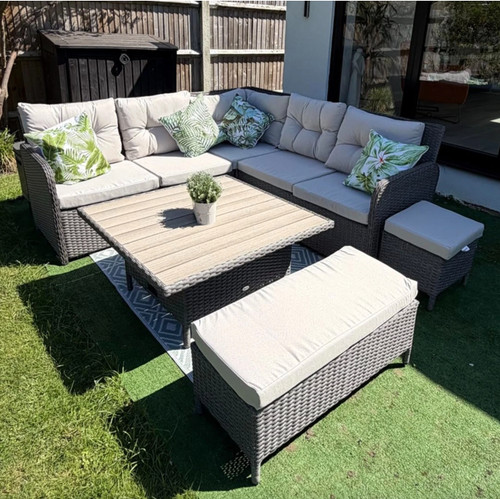 Rattan corner dining set - rattan,
