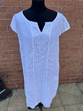 Luella made in Italy White 100% linen dress 14 approx