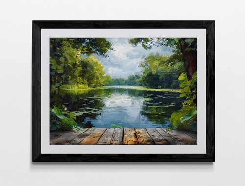 Fish pond carp lake framed - fish,