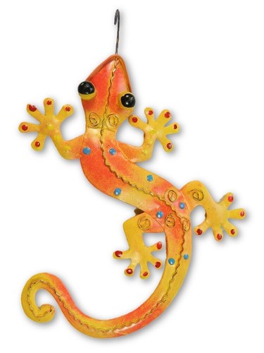 Metal gecko garden ornament - garden,