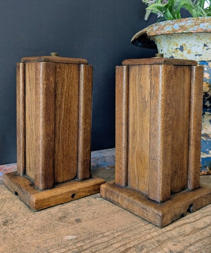 Pair matching vintage oak - matching,