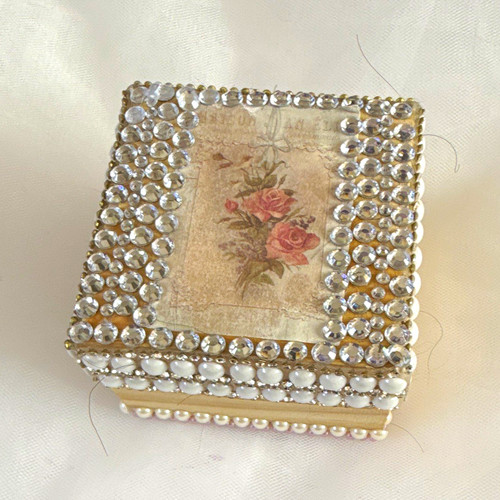Small silver wooden floral - wooden,