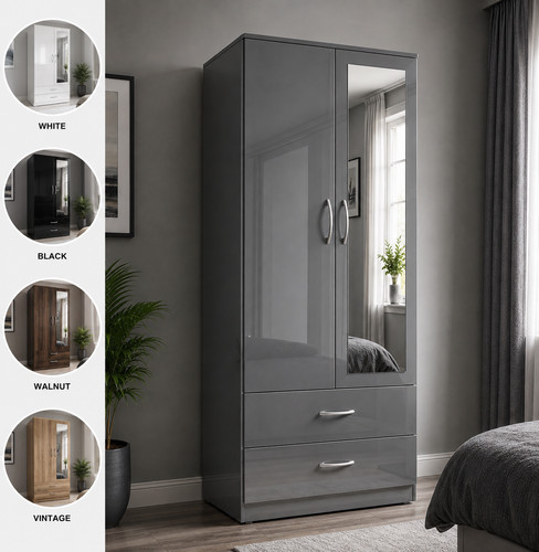 Modern wooden wardrobe door - wooden,