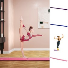 Balance Beam Trainer Kids Teens Fold Skill Performance Suede Pink Home Exercise