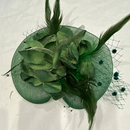 Green solid flower - solid, feather