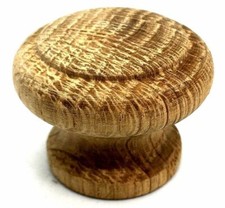 6 x Solid Oak Knobs 35mm Wood