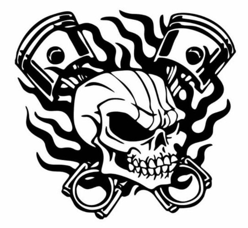 Large piston head skull - large,