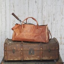 Old Real Brown Leather Duffle