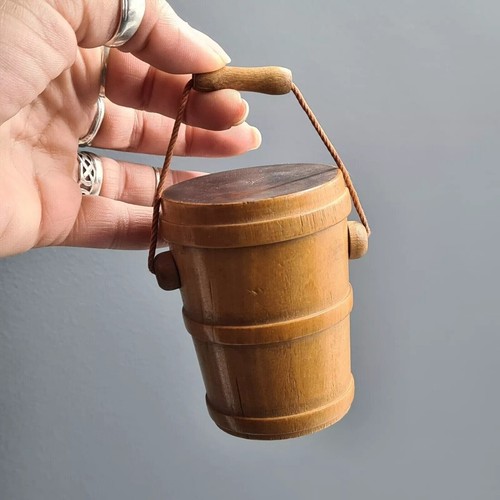 Vintage treen matches - vintage, holder