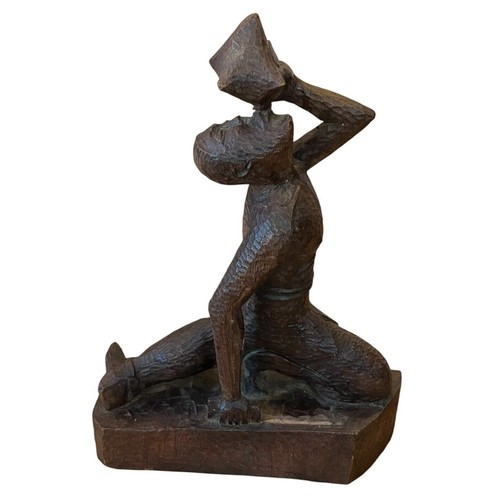 Vtg wood haitian - art, by