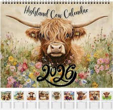 Highland Cow Calendar 2026 -