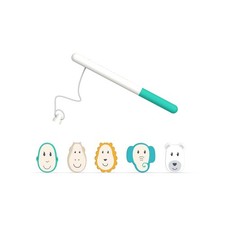 Bathtime Fishing Game with Rod 5 Magnetic Animal Discs Antimicrobial 12m