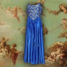 Vintage 1980s Royal Blue Ballgown Bridesmaid Dress Fits 18-20