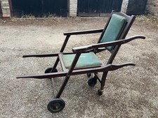 White & Wright Liverpool Antique Wheeled Campaign Invalid Chair Folding