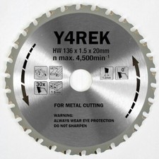 136mm x 20 x 30T METAL CUT SAW