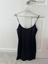 Oh Polly Black Satin Dress
