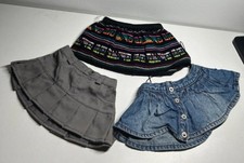 Build A Bear Outfits Clothes Skirts x 3 Bundle Denim, Pleated & Aztec Design