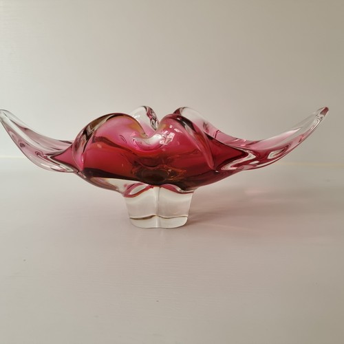 Vintage pink amber art - vintage, glass