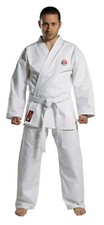 ADULT KIDS KARATE AIKIDO UNIFORM SUITS WHITE AND BLACK FREE BELT Athletics Gear