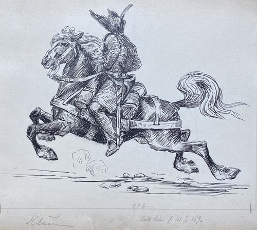 Horse with rider person - with,