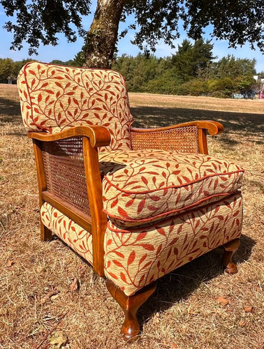 Antique oak cane - sides, bergere