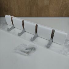 Wall or Door Mounted Coat Rack 4 Folding hooks Clothes Hanger slim profile OFFER