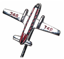Vintage Old Avro Hawker Siddeley 748 Aeroplane Metal Stickpin Brooch Badge