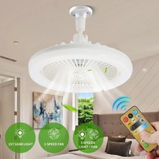 Modern Ceiling Fan With LED Light Remote Control Lighting E27 Bedroom Livingroom