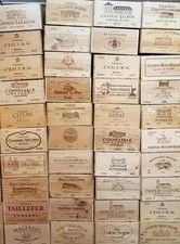 Wine Box Crate. Wooden. 6 bottle size. French, Genuine, Storage*