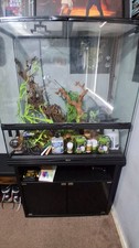 3ftx3ft  Glass Reptile Vivarium with  Black Stand And Accessories