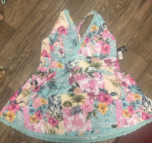 Torrid floral halter swimdress - floral,