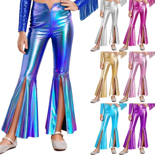 Girls metallic flare pants - metallic,
