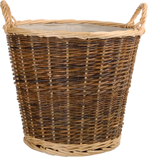 Round wicker storage basket - round,