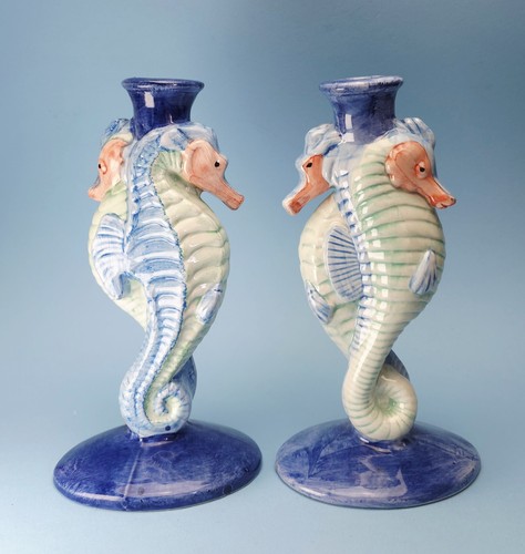 Pair ceramic seahorse - of,