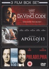 The Da Vinci Code, Apollo 13, Philadelphia - Tom Hanks - NEW Region 2 DVD