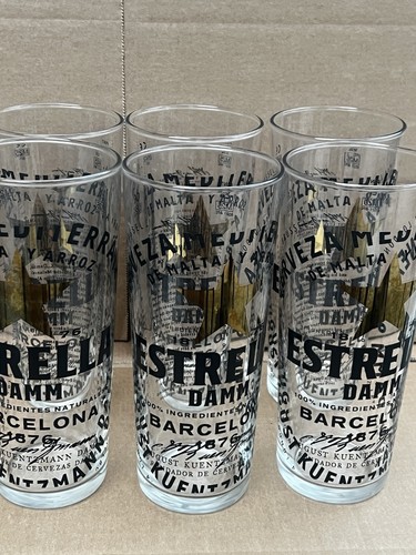 Six estrella pint glasses - six,