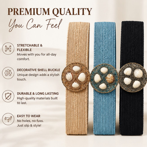 Ladies elastic waist - elastic, belt