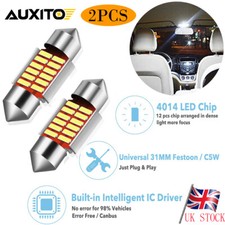 239 272 Led Car C5W White Number Plate Festoon Smd Light Bulbs 31 36 39 31mm 12V