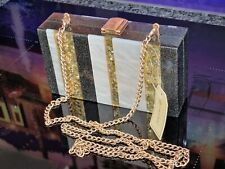 🎁NEW Convertible  Clutch Shoulder Bag  Gold Chain Strap MAID FROM PERSPEX......