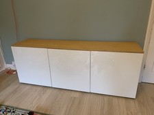ikea besta storage unit with bespoke plywood top (not fixed)