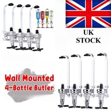 NEW! 4 Bottle Wall Mounted Spirit Drink Dispenser Bar Shot Measurer Optics UK