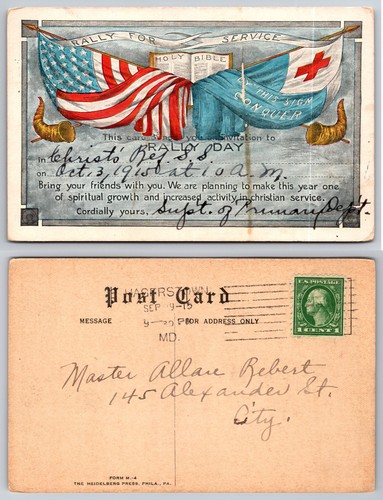1915 rally day postcard - rally,