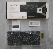 Advent AKBMM15 Multimedia Keyboard Black Wireless Quiet Keys QWERTY USB powered