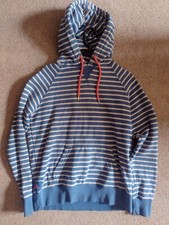 Joules Hoodie Ladies Size 14 Cream & Green Duck egg Stripes Large striped Hoody