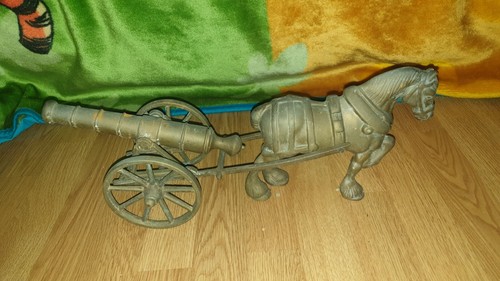 Old brass moveable - horse, drawn