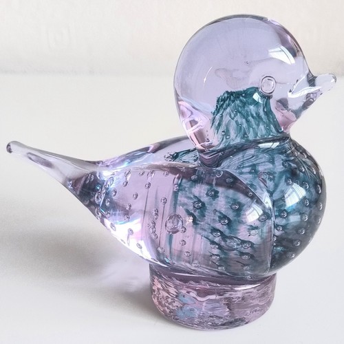 Purple blue glass duckling - &,