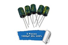 5 pieces 1000uF 25V  105C