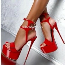 Plus Size Women's Sexy Platform Stiletto High Heel Sandals Buckle Club-Party