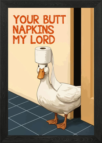 Duck with toilet paper hat - duck,
