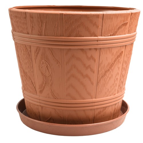 Barrel planter flower pot with - barrel,